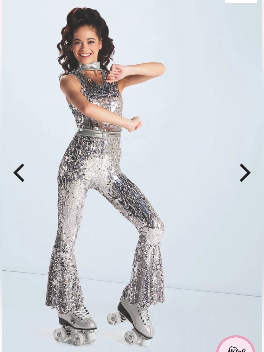 Weissman, Skate, Silver Sequin Choker Jumpsuit